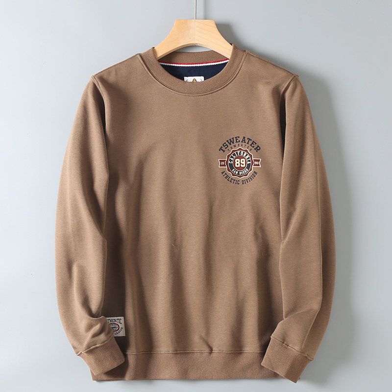 Hk Trendy Brand! Spring and Autumn Knitted Terry Cotton Letter-Print Pullover Sweatshirt for Men, Loose Casual Couple's Sports Jacket