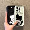 Cute Black And White Cat Pattern Phone Case For iPhone 17 16 15 14 13 12 11 Pro Max 17 Air 16E X XS XR Soft TPU Silicone Cover