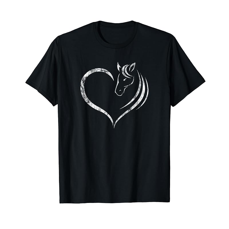 Cute Horse-loving Girl/woman Gift T-shirt with Horse and Heart