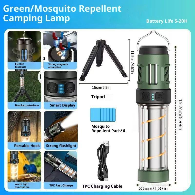 Portable Camping Mosquito Repellent Light With Magnetic Base And Hanging Hook Perfect For Hiking Camping Tent Use
