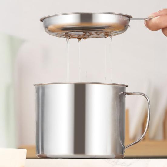 Contenitore Brocca in Acciaio Inossidabile per Olio con Filtro Lattina per Conservazione Olio da Cucina Gadget da Cucina per Conservazione Olio da Cucina Filtraggio