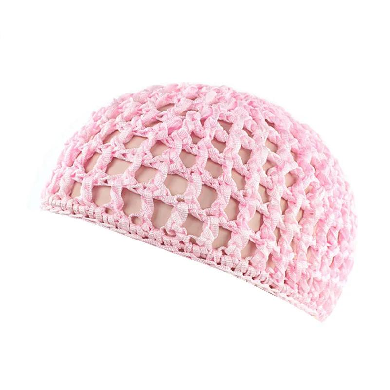 New Women's Mesh Hair Net Black Wig Caps handmade Crochet Cap Adjustable Strap Hair Net for Sleeping Turban Hat Chemo Hats