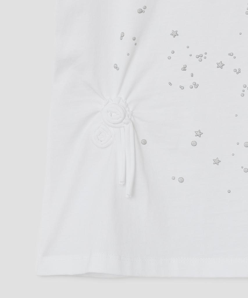 Taibseobiseu Glittered Spiral Ruched Top [White]