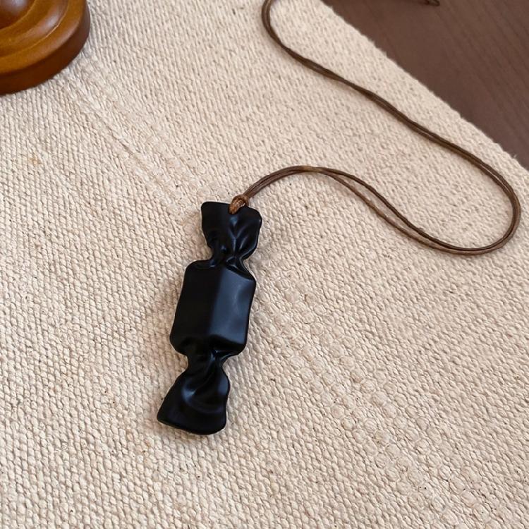 Candy Resin Pendant Neck Chain Wax Rope Long Necklace Excellent For Adding Color To Ensembles In Social Function