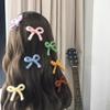 Sweet Knitting Yarn Bowknot Hair Clip Lazy Hairpin Duckbill Hairclips Barrettes for Women Side Bangs Hair Styling Tool