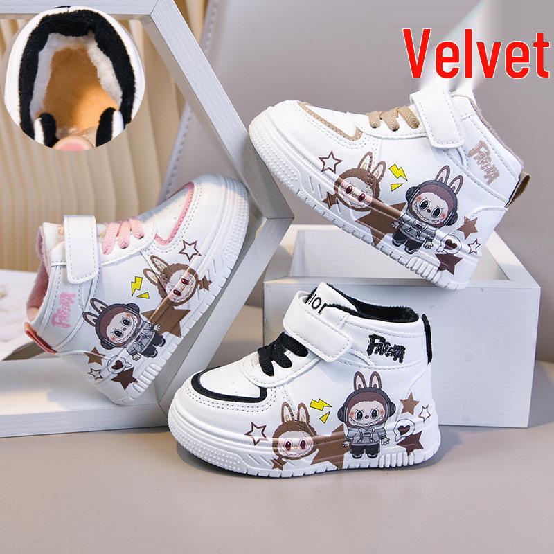 Autumn/Winter 2025 Girls' Cute Rabbit Toddler Sports Shoes - Soft Sole, Versatile, White