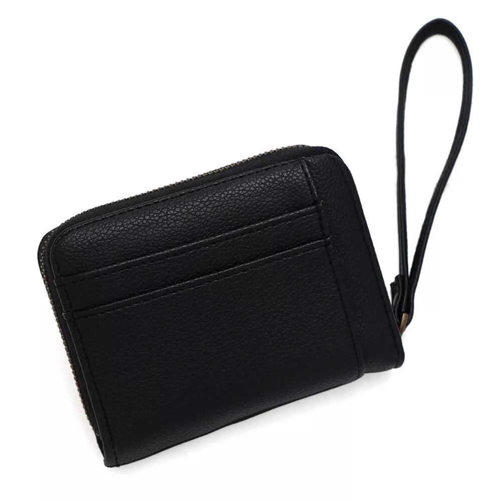 Simple PU Leather Small Short Wallet Multi Slots Solid Color Card Holder Zipper Business Card Case Men Women