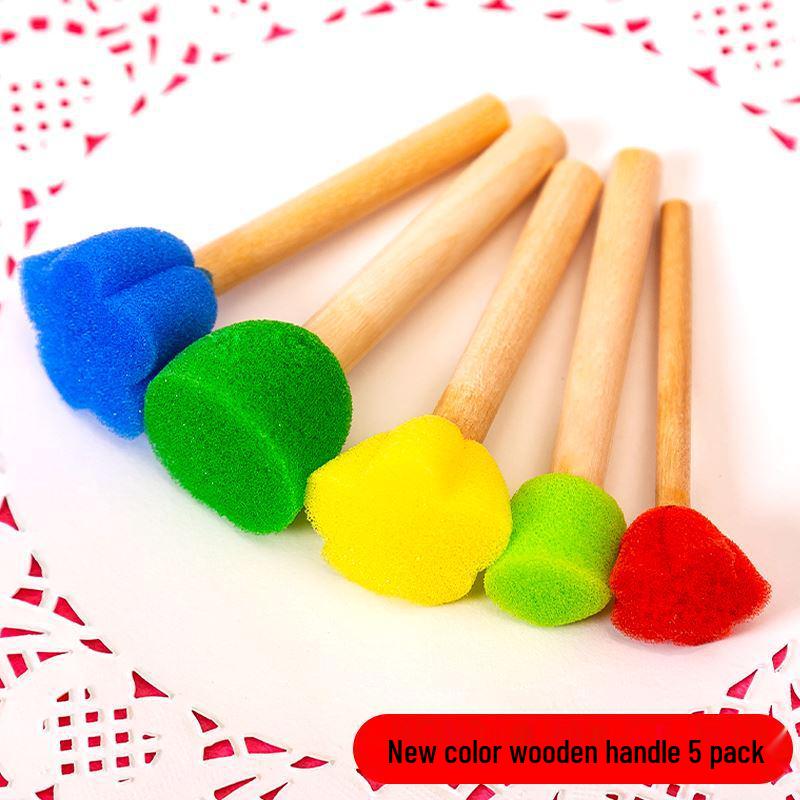 Children's Round Sponge Brushes for Art & Painting - Mushroom Head Tools for DIY Graffiti and Kindergarten Use