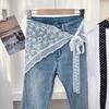 HOT Retro Lace Triangle Headscarf Short Skirt Half Skirt Butt Curtain Skirt Lace Trim Small Apron Elegant Lace Floral Hair Scarf