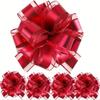 10-Pack Metallic Pull Bows for Gift Wrapping - 6 Inch Reusable Ribbon Bows, Large Instant Floral Decor Bows for Wedding, Christmas