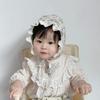Prinzessin Baby Rüschen Hofhut Schnür-Mütze Blumenmuster Säuglings Kopfbedeckung Bonnet Kinder Foto Requisiten 0-12M Kleinkind Sonnenschutz Visiere