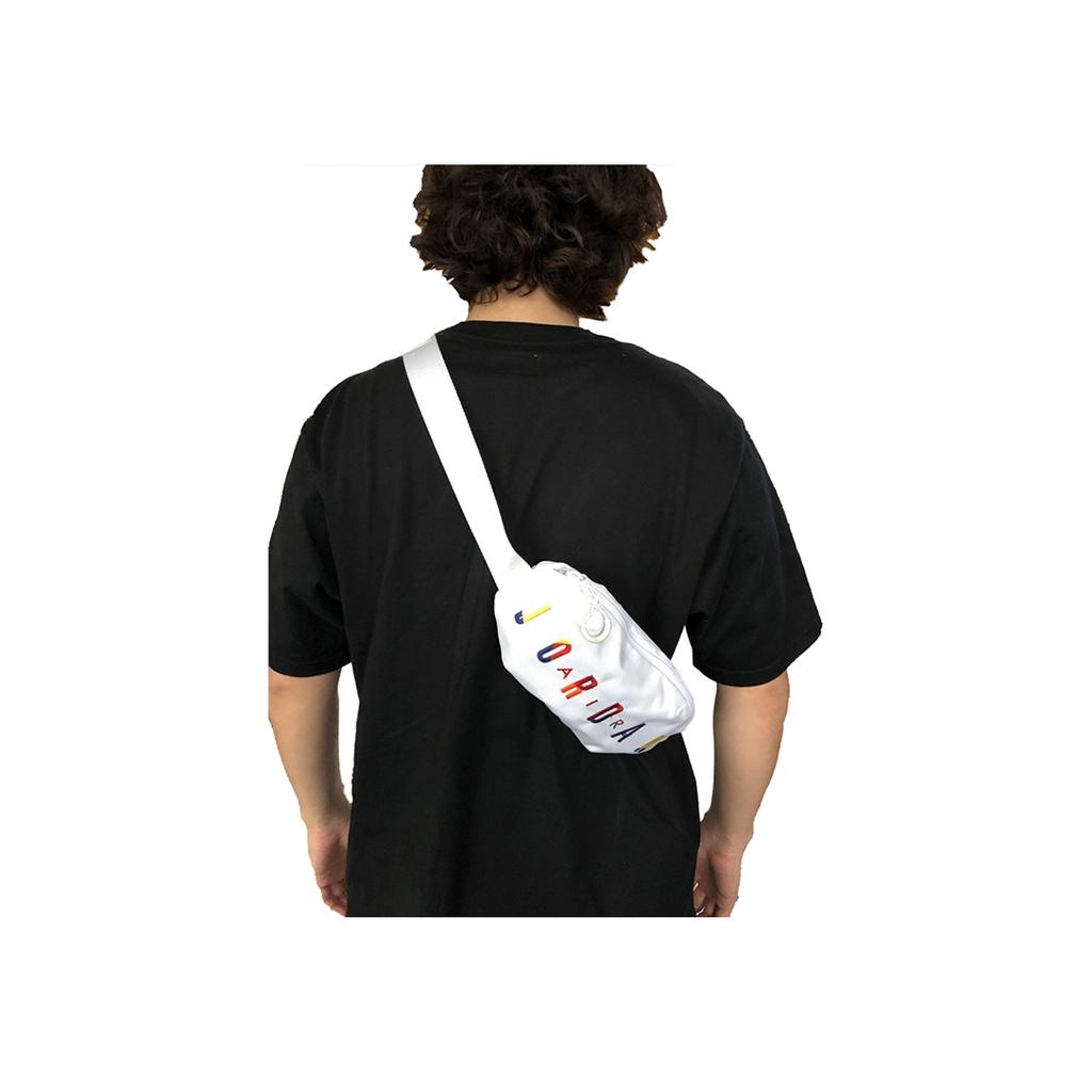 Jordan Basic Color Letter Logo Polyester Crossbody Chest Waist Bag Unisex bags White 9A0332-W4H