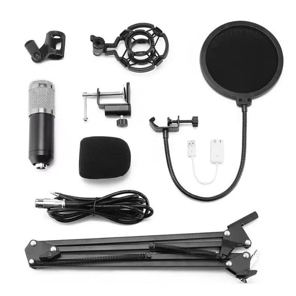 FUNFANG BM800 Professional Condenser Microphone USB Microphone Studio Recording Broadcast Equipment with Arm Stand