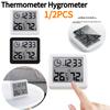 1/2PCS Mini Hygrometer Thermometer Digital Thermometer with LCD Display Household Thermometer for Kitchen Room Office