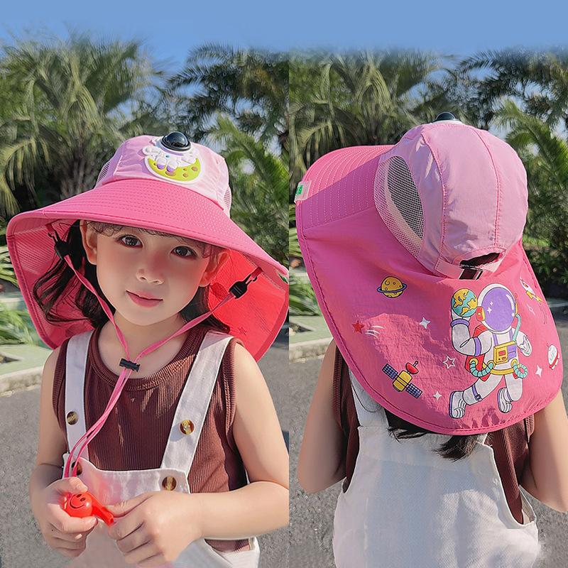 

Children s sun hat summer cartoon cute boys and girls outdoor sun protection sun hat big brim shawl bucket hat