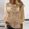 2025 European & American Women's Casual Sequin Round Neck Long Sleeve Pullover
