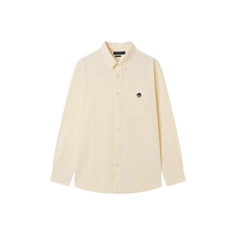 Teenie Weenie Men's American Casual Striped Oxford Long-Sleeve Shirt