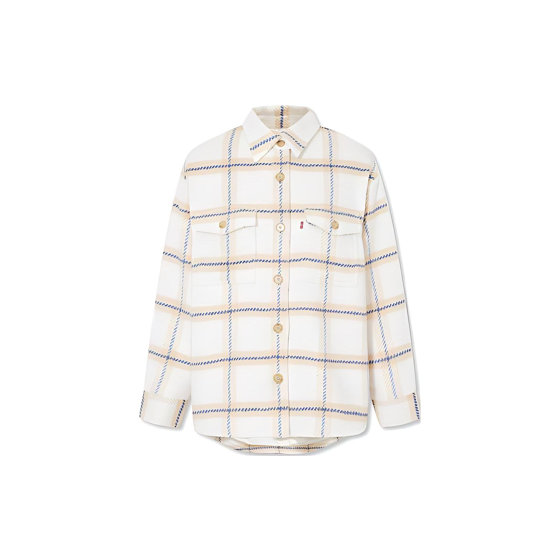 

Рубашка Levis в клетку на пуговицах с длинным рукавом, цветной блок, женская рубашка A7183-0001 S