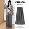 Retro Plaid Straight Wide-leg Pants Women's Autumn New High-waisted Lazy Loose Large-size Yamamoto Trousers