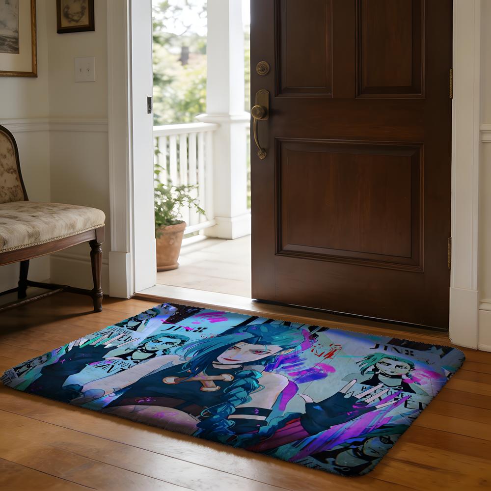 Floor Mat Soft Flannel Rug Non Slip Absorbent Mat for Bathroom Bedroom Home Decor Cool Anime J JinxS