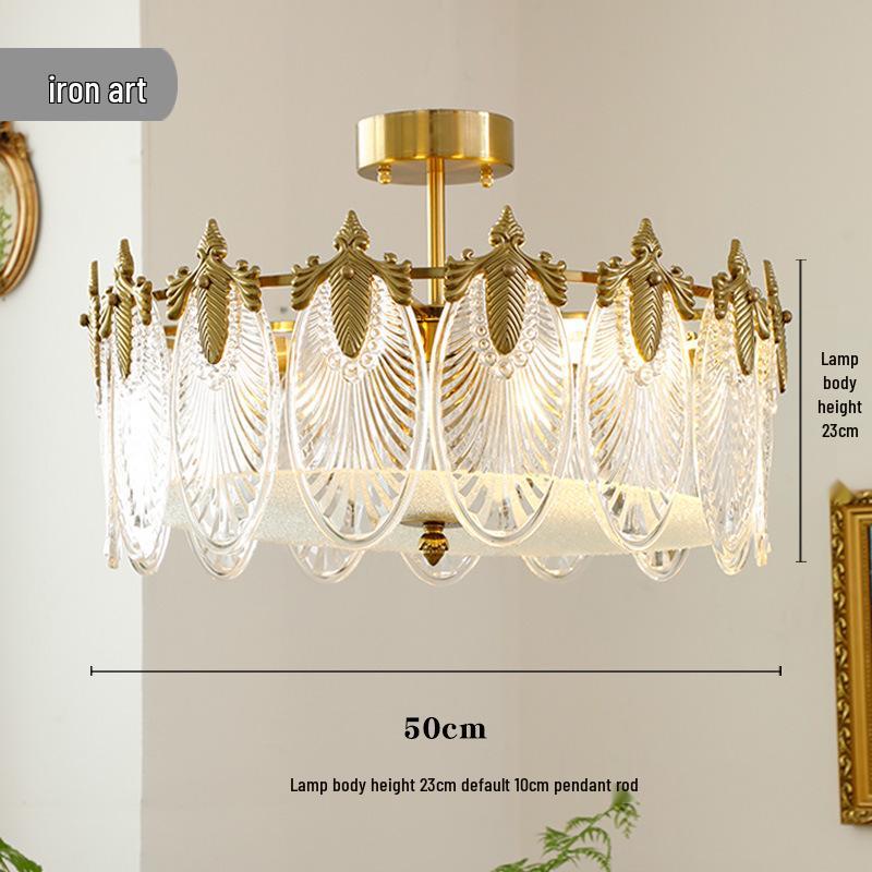 

Винтажная американская французская люстра из павлиньего стекла для спальни, столовой, гостиной, холла виллы Three-color Light