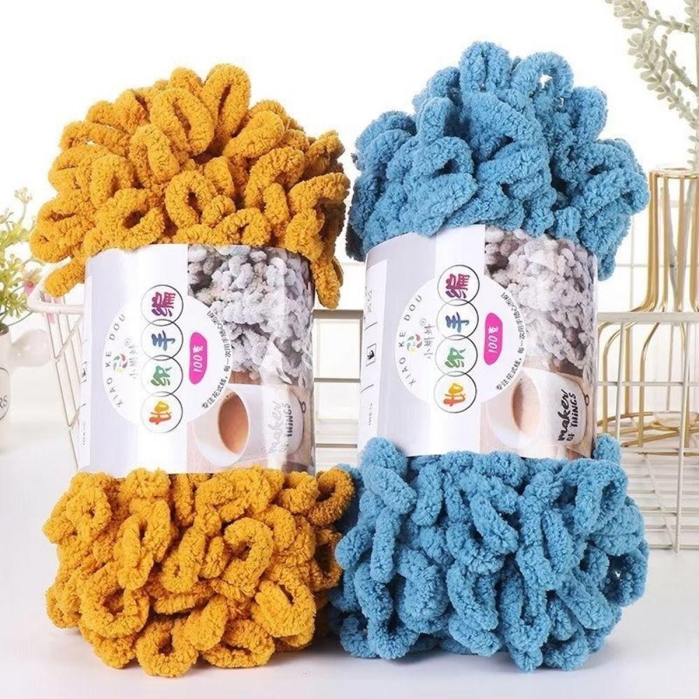 100g/Roll Finger Loop Yarn Multi-color Hand Woven Finger Circle Yarn Anti-pilling Soft DIY Knitting Thread Scarf Knitting