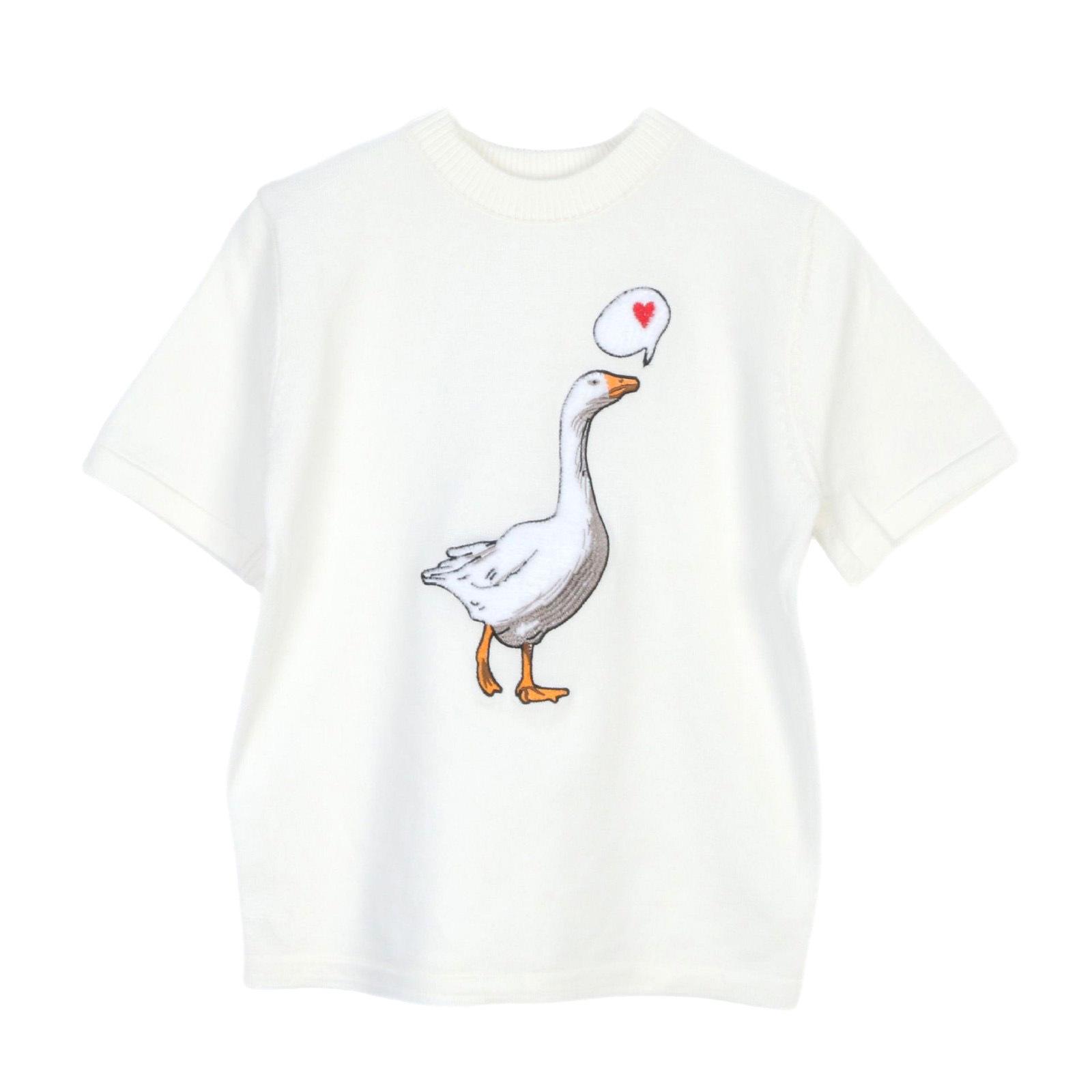 

25-Year Women s Animal Pattern Jacquard Short Sleeve Knitted Sweater M