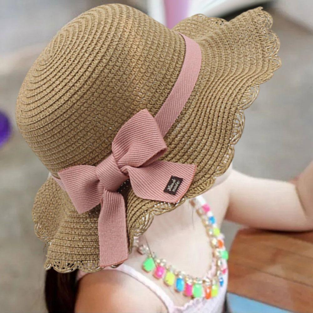 Kids Boys Girls Hat Buckets Hat Adjustable Cap Sunshade Hat Straw Hat Sunscreen Cap  Outdoor