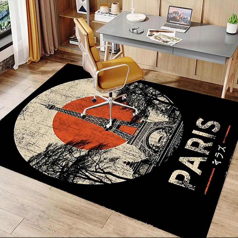 1pc Paris Eiffel Tower Home Office, Durable Polyester Floor Mat with Easy, Office Decor, Urban Style, Nonslip Backing