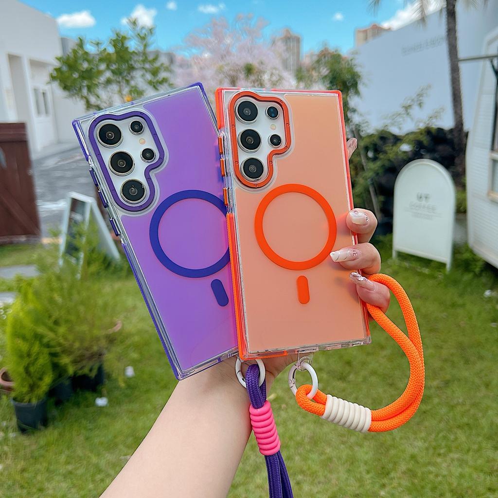 Double Color Xuncai Suitable for Samsung S25 ULTRA Mobile Phone Case Colorful Hardware Magnetic Absorption A55 A06 Full Cover Super Anti Fall