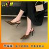 Pointed Fairy Wind Bag Head Sandals Women's Spring and Summer New Niche High Heels Thin Heel Bow Single Shoes Women