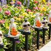 Solar Powered Skeleton Stake Light Resin Outdoor Garden Decoration with Pumpkin Design for Yard Pathway Lawn Patio Halloween Holiday Display