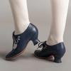 Spring Women's Shoes Hollow Out High Heels Lace Up Large Women's Casual Shoes