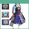 Genshin Impact Kamisato Ayaka Cosplay Kostým Pro Ženy S Parukou Vějířem A Dřeváky
