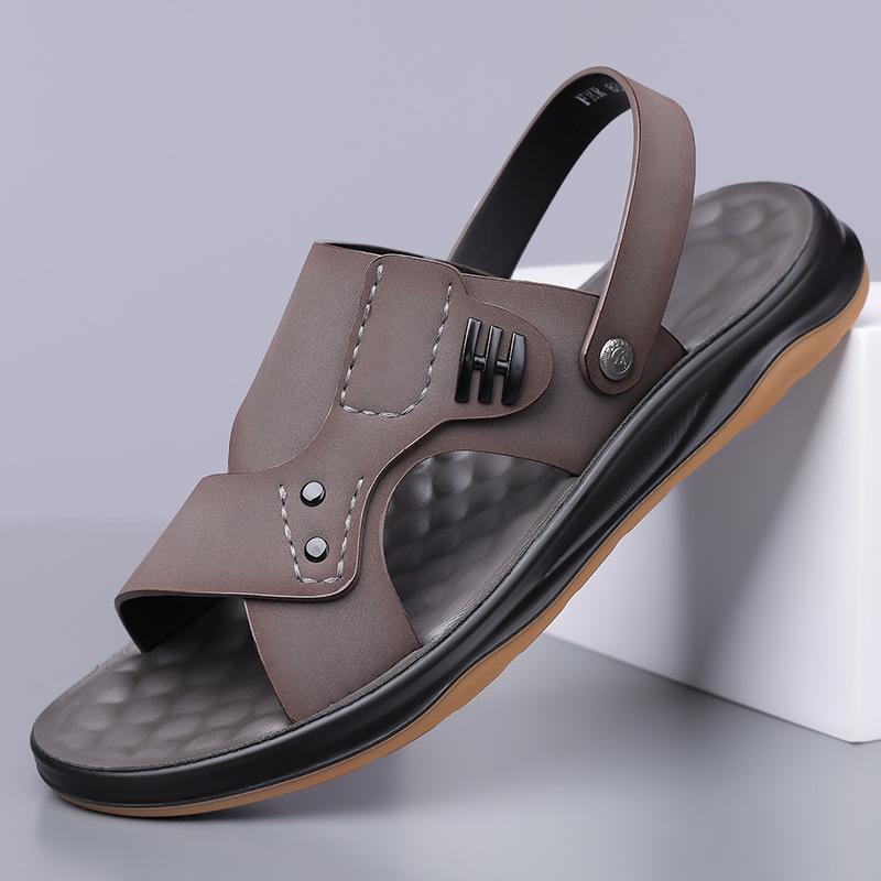 Fashion Summer New Designer Men's Sandals Solid Color Driving Sports Beach Shoes Male Dual-use Fashion Casual Slipper Shoes Man