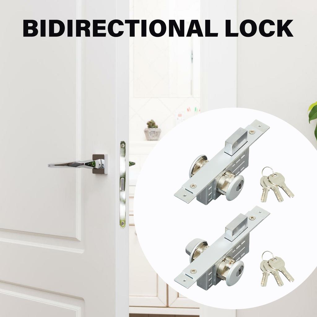 Double Sided Lock Set for Double Swing Doors Double Access Door Lock Set Simple Installation Fits 44 46mm Thick Doors
