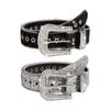 Cintura in vita da locomotiva Cinture con fibbia con strass brillanti per donna Uomo Lussuoso cinturino in vita con paillettes complete per abito jeans