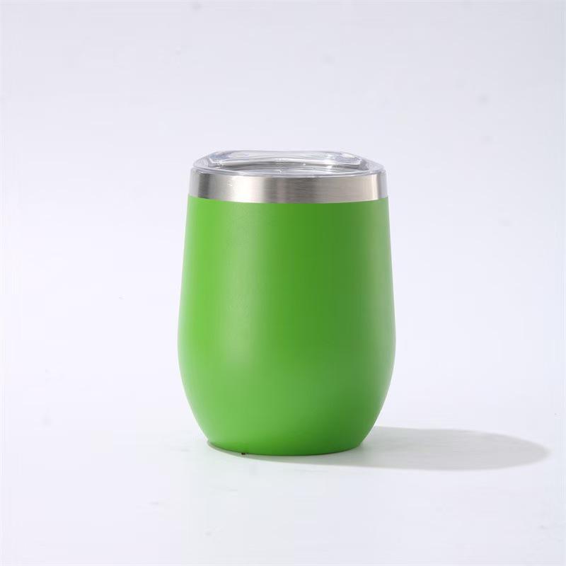 12oz Insulated Eggshell Stainless Steel Wine Glass (U-Shaped, Large Belly)
