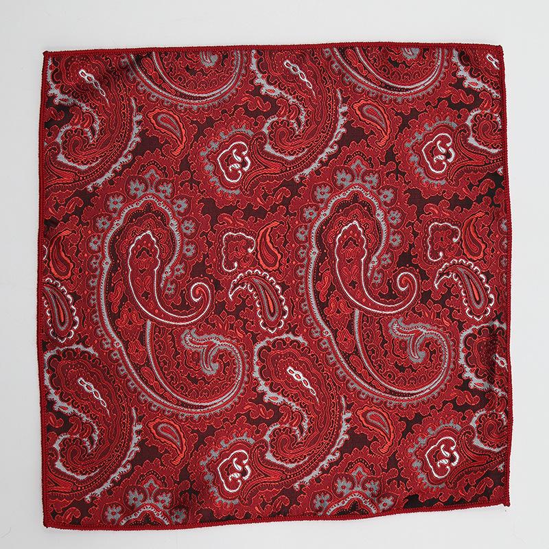 Square Scarf Suit Pocket Towel Wedding Groom Best Man Red Embroidery Business Square Scarf Pocket Towel