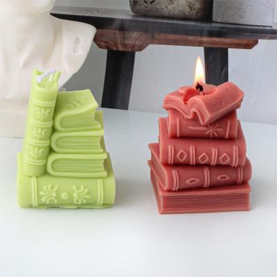3D Buch Silikon Kerzenform DIY Literarischer Stil Gips Epoxidharz Gussform Buchrahmen Zement Gips Heimdeko
