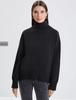 2025 Autumn/Winter High Neck Women's Solid Color Knitted Sweater European & American Style