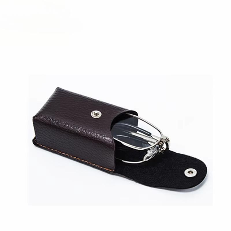 Retro Folding Square Metal Frame Dual Light Reading Glasses Anti Blue Light Lightweight Portable for Near Far Use