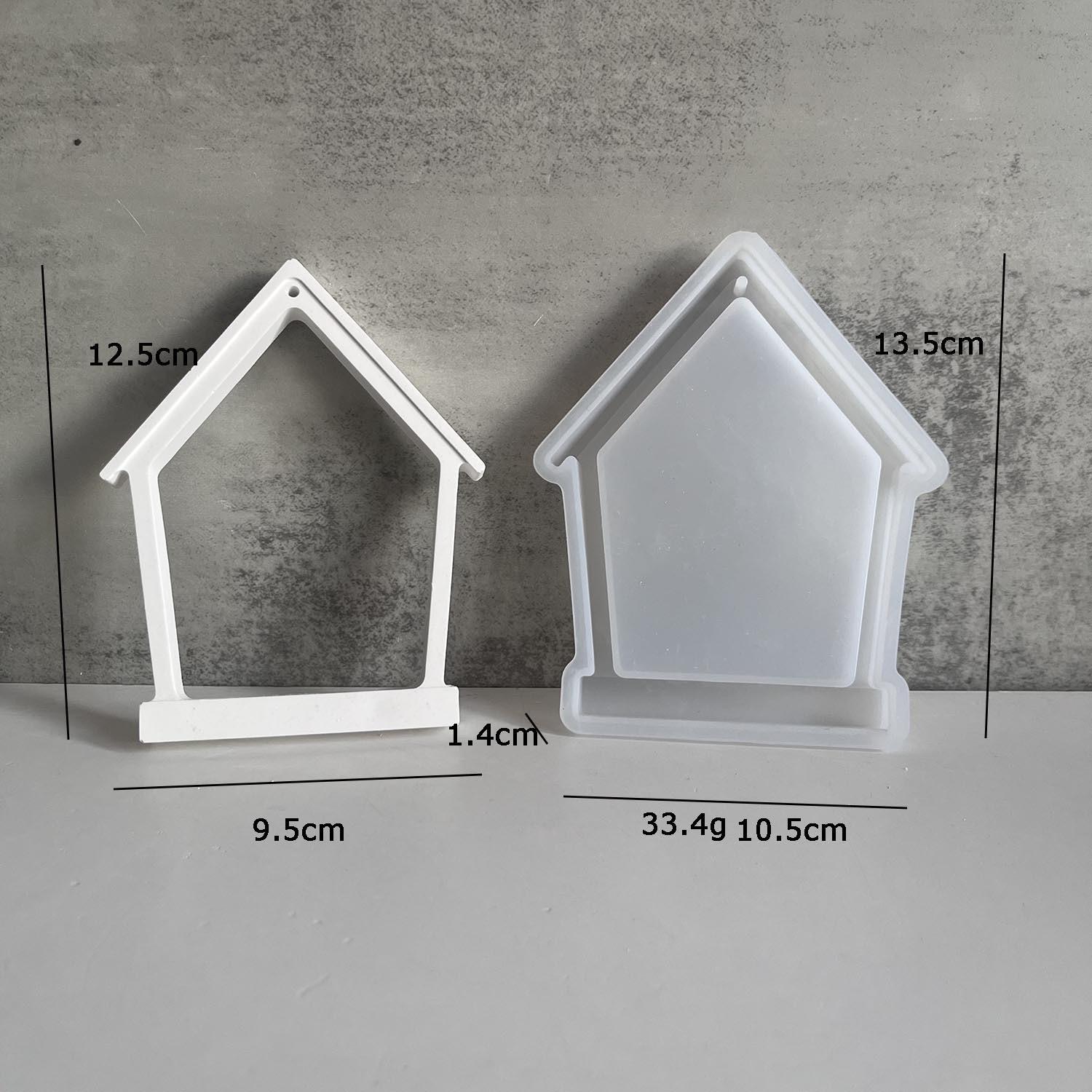 

Дом с птицей Силиконовая форма Дом Птица Подвесное украшение на стену Гипсовая форма Весна Полое сердце Дом Настенный венок Форма для литья