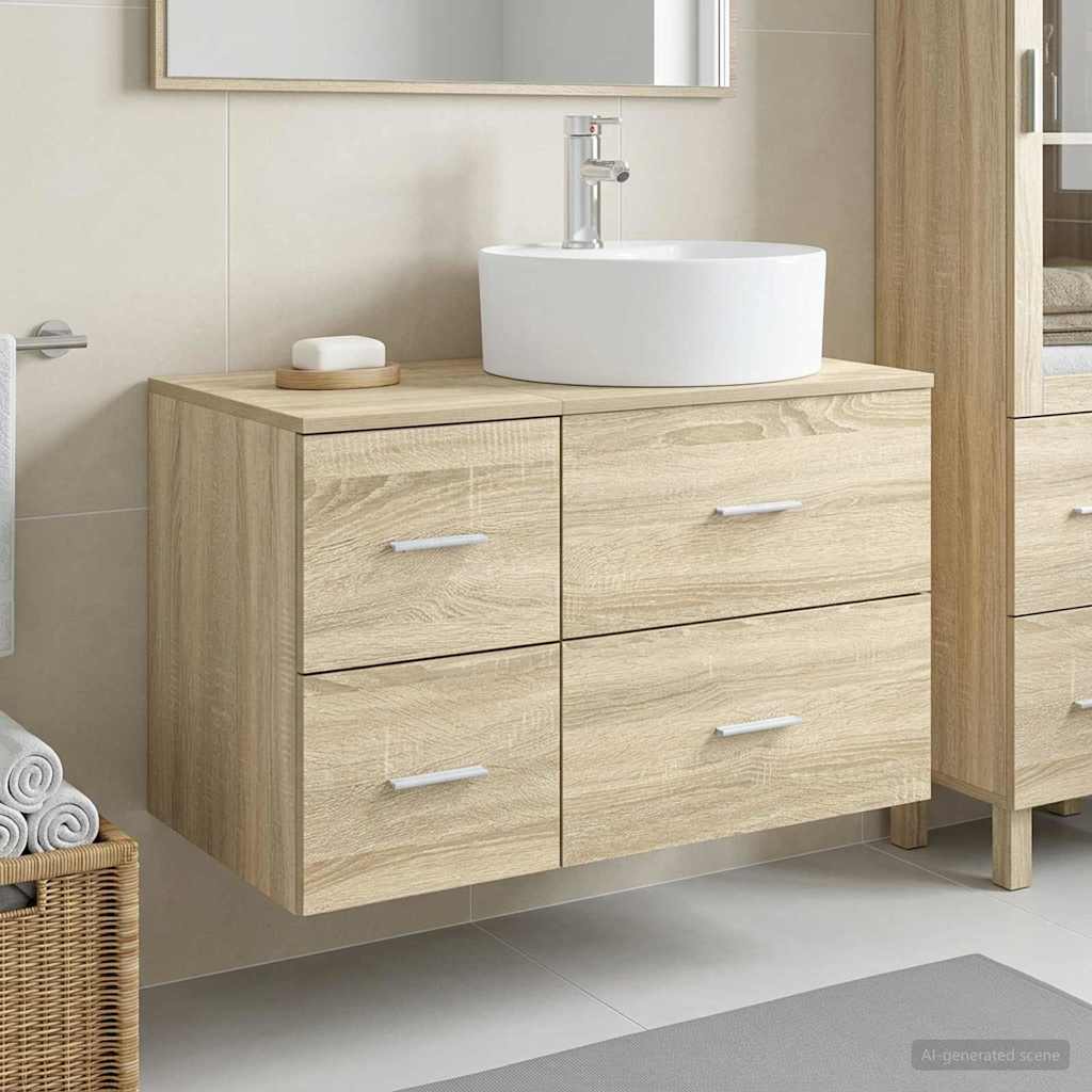 Bathroom Furniture Set 2 pcs. Sonoma Oak Engineered Wood