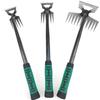2 In 1 Garden Rake Manual Weed Grass Rooting Tool Puller Shovel 5/6/11 Tooth Weeding Removal Hand Gardening Loose Soil Tool