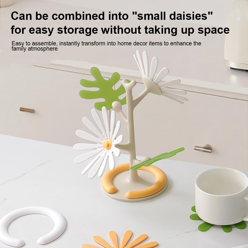 Daisy Shape Silicone Coaster Kitchen Table Heat Resistant Anti-scalding Mat Cup Tableware Placemat Table Decoration