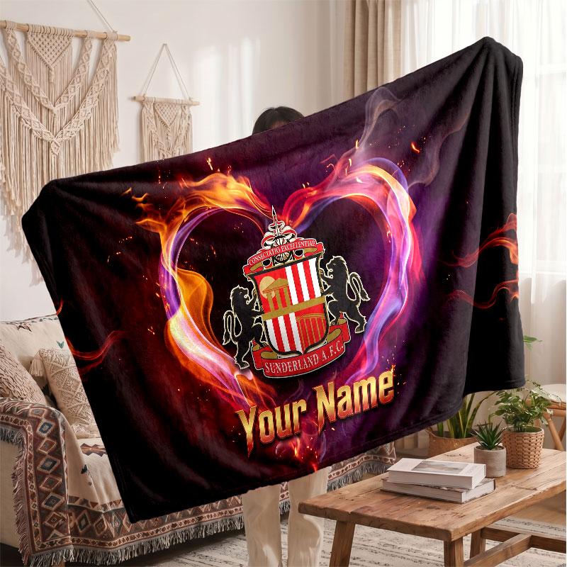 Swansea City FC Personalisierte Fleecedecke Mit Fußballlogo, Individueller Name Text Weich Warm Zuhause Überwurfdecke
