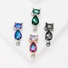 Broche con forma de gato y lazo, Pin brillante con incrustaciones de cristal de imitación, insignia para solapa, regalo de joyería, accesorios de abrigo