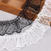 Black/White Mesh Lace Trim Vintage Lace Fabric Ribbon Decoration Material Pleated Lace Trim  Cuffs