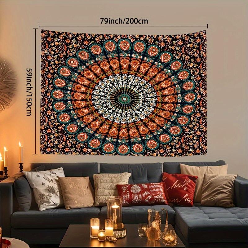 VIKAMA Mandala Floral Tapestry Wall Hanging Bohemian Hippie Wall Art Tapestry Bohemian Interior Wall Decor